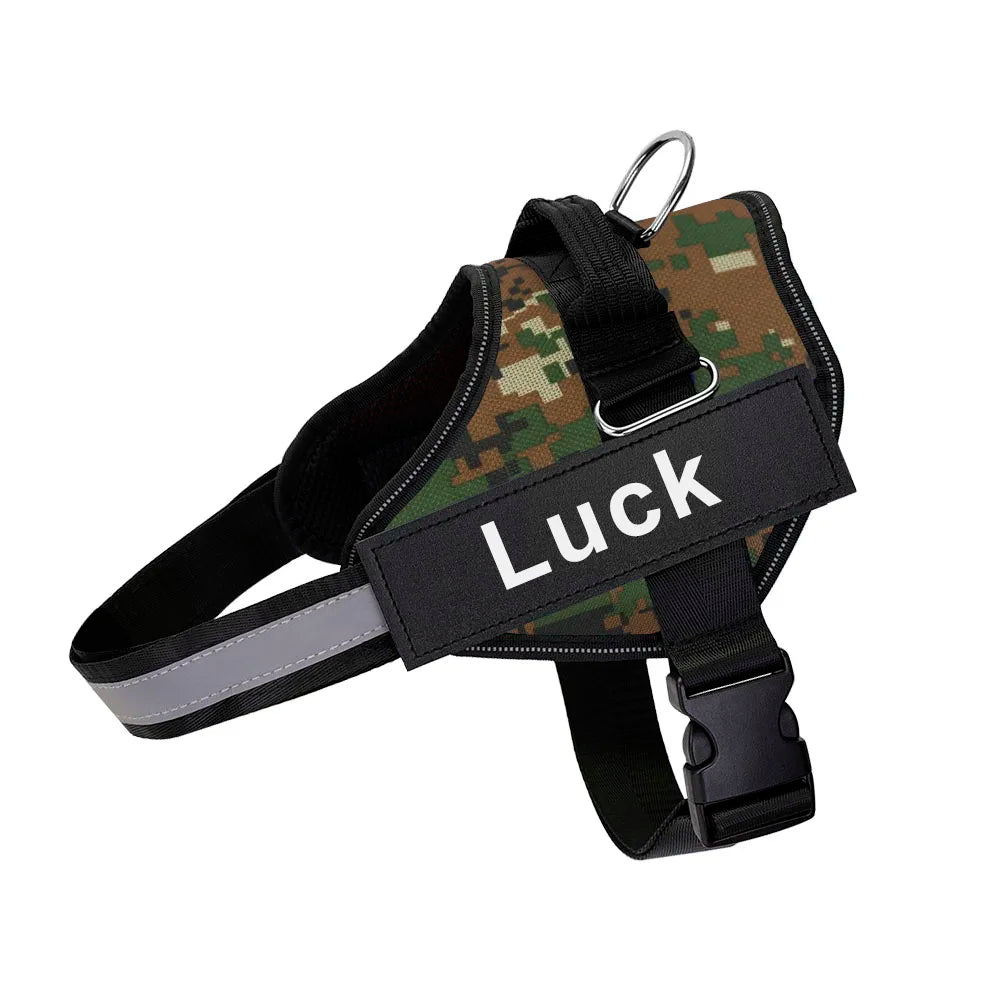 Reflective Anti-Pull Dog Harness with Customizable ID Patch - Breathable and Adjustable