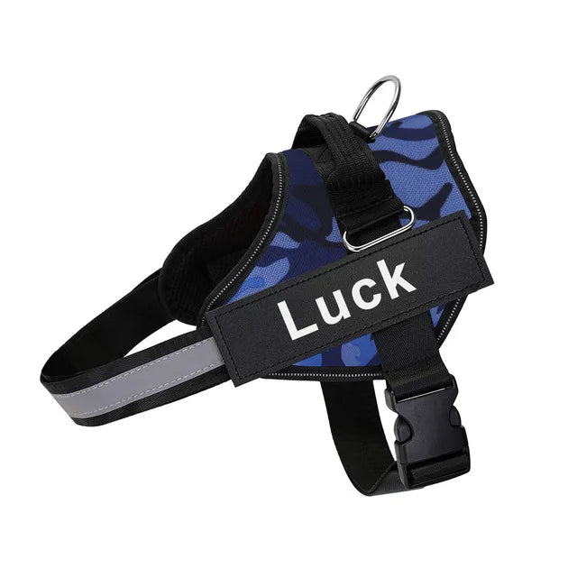 Reflective Anti-Pull Dog Harness with Customizable ID Patch - Breathable and Adjustable