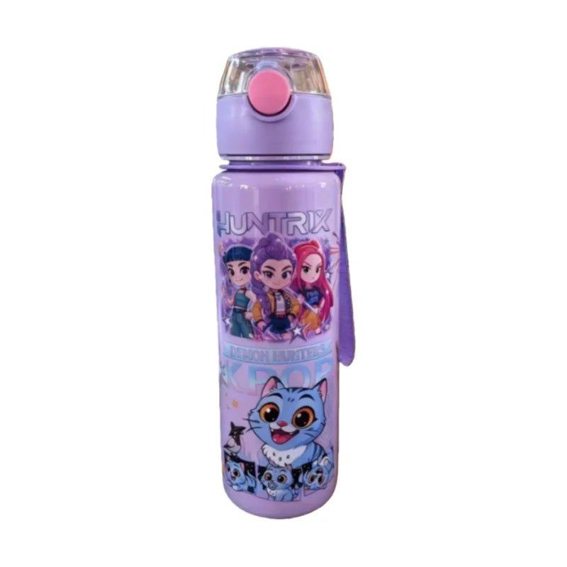 Demon Hunters Kpop Water Bottle for Kids - Kawaii Cartoon Water Bottle, Safe and Non-Toxic, Large Capacity