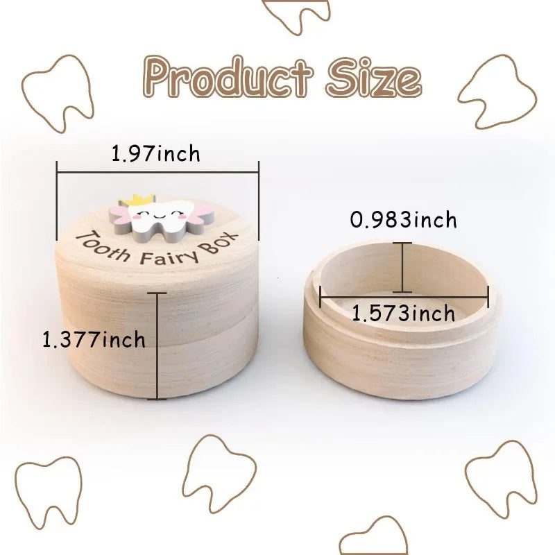 Wooden Tooth Box - Magical Keepsake Organizer for Baby Teeth and Umbilical Cord