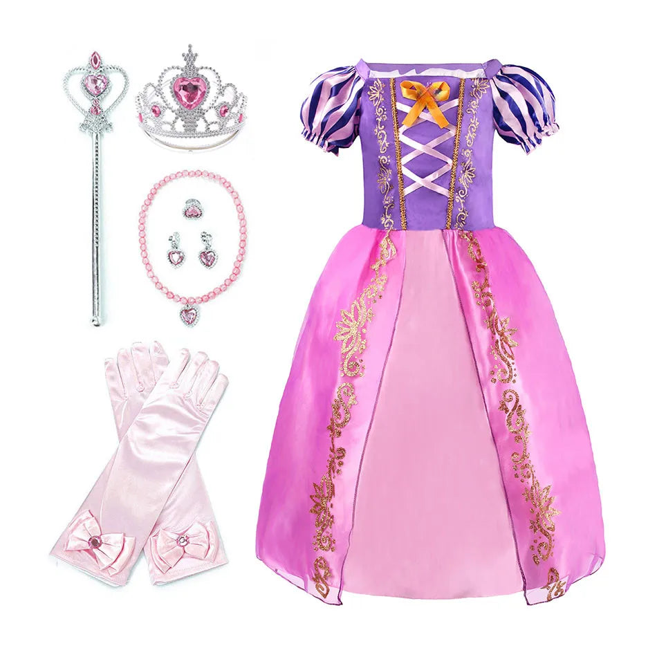 Rapunzel Costume for Girls Ages 3-8 - Princess Dress for Carnival, Parties, and Birthdays