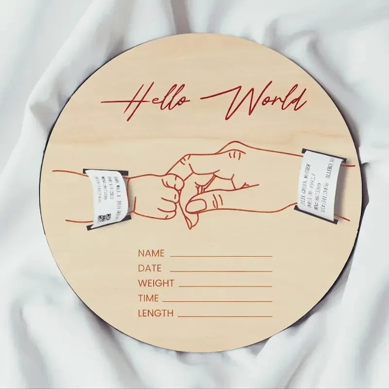 Personalized Birth Keepsake Bracelet - Photo Holder Engraved with Baby's Name and Date for Newborn Keepsake