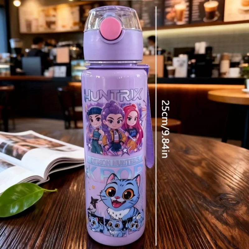 Demon Hunters Kpop Water Bottle for Kids - Kawaii Cartoon Water Bottle, Safe and Non-Toxic, Large Capacity